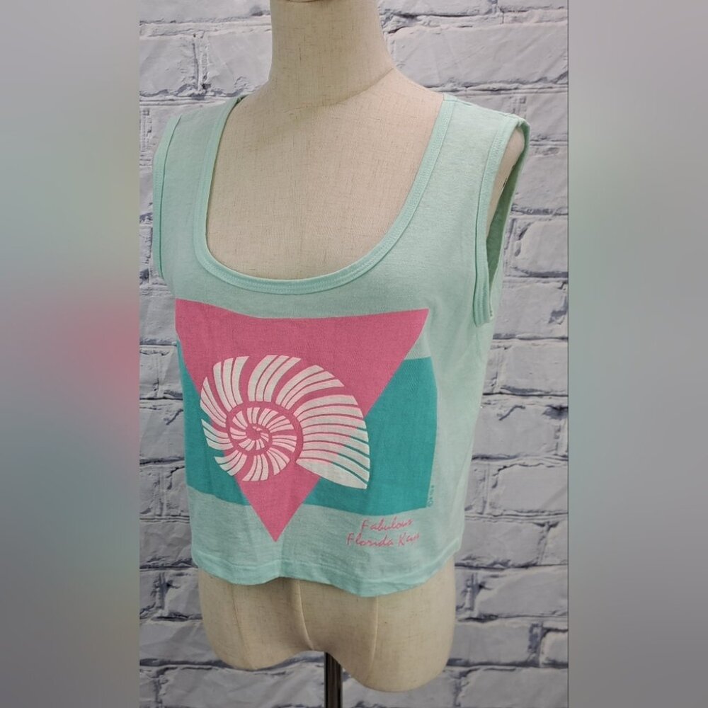 True Vintage 90s 80s Women's Tank Top Beachwear Florida Swim Wear Beach Large - Picture 3 of 12
